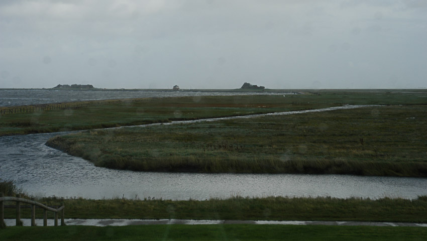 Sturmflut auf Hallig Hooge